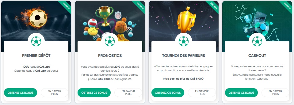 Les 4 bonus proposés