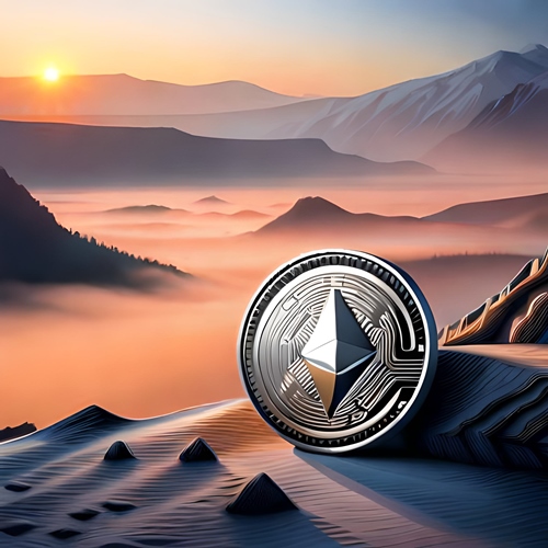 Une pièce d’Etherum dans le desert