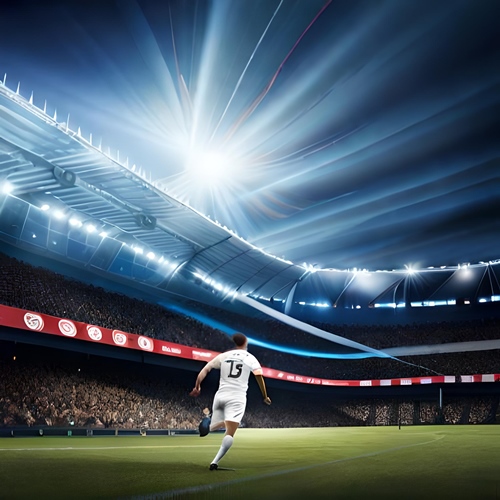 Un joueur de foot qui court librement sur un terrain