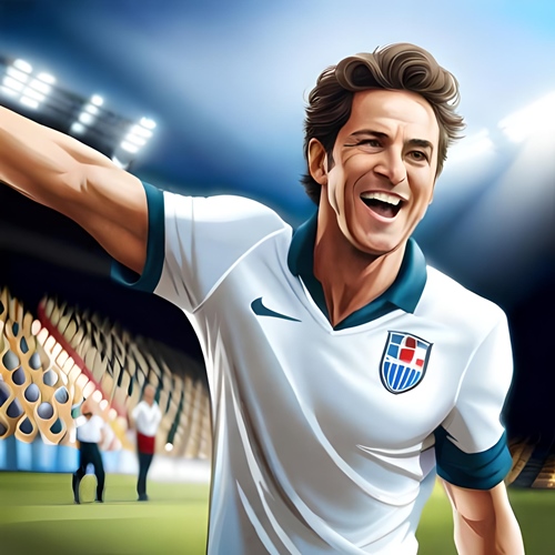 Un joueur de football heureux de gagner son match