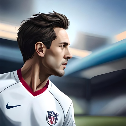 Un footballeur qui regarde au loin